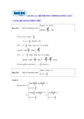 Chương IX Hệ phương trình lượng giác